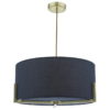 Santino Pendant Gold With Navy Cotton Shade