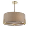 Santino Pendant Satin Chrome With Grey Cotton Shade