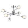 Seattle 6lt Semi Flush Satin Chrome & Sculptured Glass