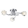 Seattle 3 Light Flush Satin Chrome Glass