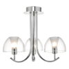 Duana 3 Light Semi Flush Polished Chrome & Glass