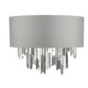 Halle 2 Light Wall Light Grey Shade & Crystal