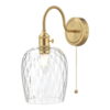 Hadano Wall Light Brass With Clear Dimpled Shade