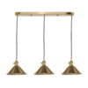 Hadano 3 Light Brass Suspension With Aged Brass Shades