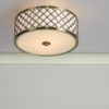 Civic Small 2 Light Flush Antique Brass Frosted Glass