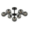 Cohen 7 Light Semi Flush Matt Black Smoked Glass