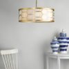 Epstein 4 Light Pendant Gold With Ivory Shade & Glass Diffuser