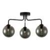 Feya 3 Light Semi Flush Matt Black Smoked Glass