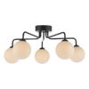 Feya 5 Light Semi Flush Matt Black Opal Glass