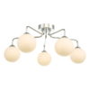 Feya 5 Light Semi Flush Polished Chrome Opal Glass