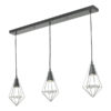 Gianni 3 Light Pendant Black, Polished Chrome & Glass