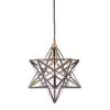 Ilario Small Star Pendant Antique Brass Glass