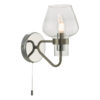 Keta Wall Light Satin Chrome Glass