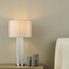 Lazio Table Lamp Polished Chrome Silver Rod With Faux Silk Shade