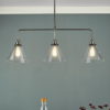 Ray 3 Light Bar Pendant Antique Nickel Clear Glass