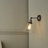 Ray Single Wall Light Antique Nickel Clear Glass