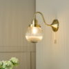 Tamara Wall Light Antique Brass Ribbed Glass