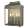 Vapour 2 Light Coach Lantern Outdoor Wall Light Weathered Brass IP44