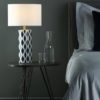 Weylin Table Lamp Blue And White Ceramic With Shade