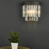 Celeus 2 Light Wall Light Anthracite & Crystal