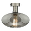 Emerson Semi Flush Antique Chrome Smoked Glass