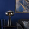 Jensen Table Lamp Smoked Glass Satin Black