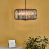 Naeva 4 Light Pendant Satin Black Crystal