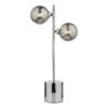 Spiral 2 Light Table Lamp Polished Chrome Smoked Glass