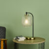 Tehya Table Lamp Matt Black Textured Glass