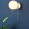 Cradle 1 Light Wall Light Polished Chrome Opal Glass