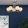 Cradle 5 Light Semi Flush Polished Chrome Opal Glass