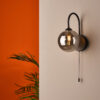 Eissa Wall Light Matt Black Smoked Glass