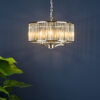 Eveyln 3 Light Pendant Polished Nickel Glass