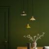 Hadano 1 Light Pendant Natural Brass With Cashmere Shade