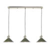 Hadano 3 Light Antique Chrome Suspension With Olive Green Shades