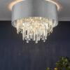 Halle 4 Light Flush Grey Shade Crystal