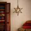 Ilario Large Star Pendant Antique Brass & Glass