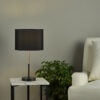 Kelso Table Lamp Matt Black Polished Copper With Shade