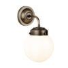 Fairfax Wall Light Antique Brass With Opal Glass