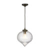 Holborn Single Pendant With Ribbed Glass