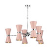 Hyde 12 Light Pendant Polished Chrome Finished In Blush Pink And Polished Chrome Inner