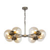 Juno 8 Light Pendant Antique Brass With Amber Glass