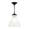 Upton Small Pendant Black With Opal Glass