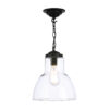 Upton Small Pendant Black With Clear Glass