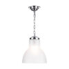 Upton 1 Light Pendant Small Chrome Opal Glass