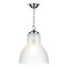 Upton 1 Light Pendant Large Chrome Opal Glass