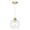 Apollo Single Pendant In Butter Brass Complete With Clear Glass