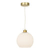 Apollo Single Pendant In Butter Brass Complete With Opal Glass