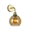 Apollo Wall Light In Butter Brass Complete With Amber Glass