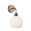 Apollo Wall Light In Antique Brass Complete With Opal Glass